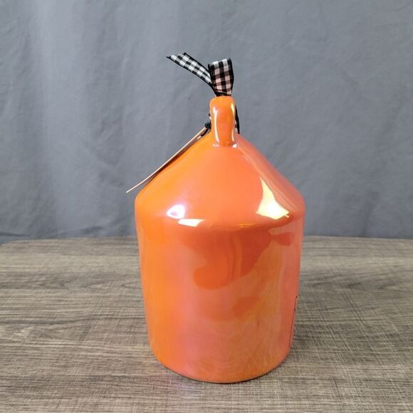Rae Dunn Artisan Collection Iridescent Orange Ceramic‎ Boo Birdhouse - Picture 2 of 7